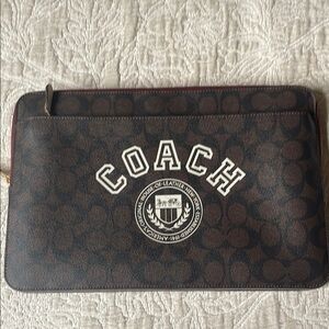 Coach Brown Signature Laptop Case